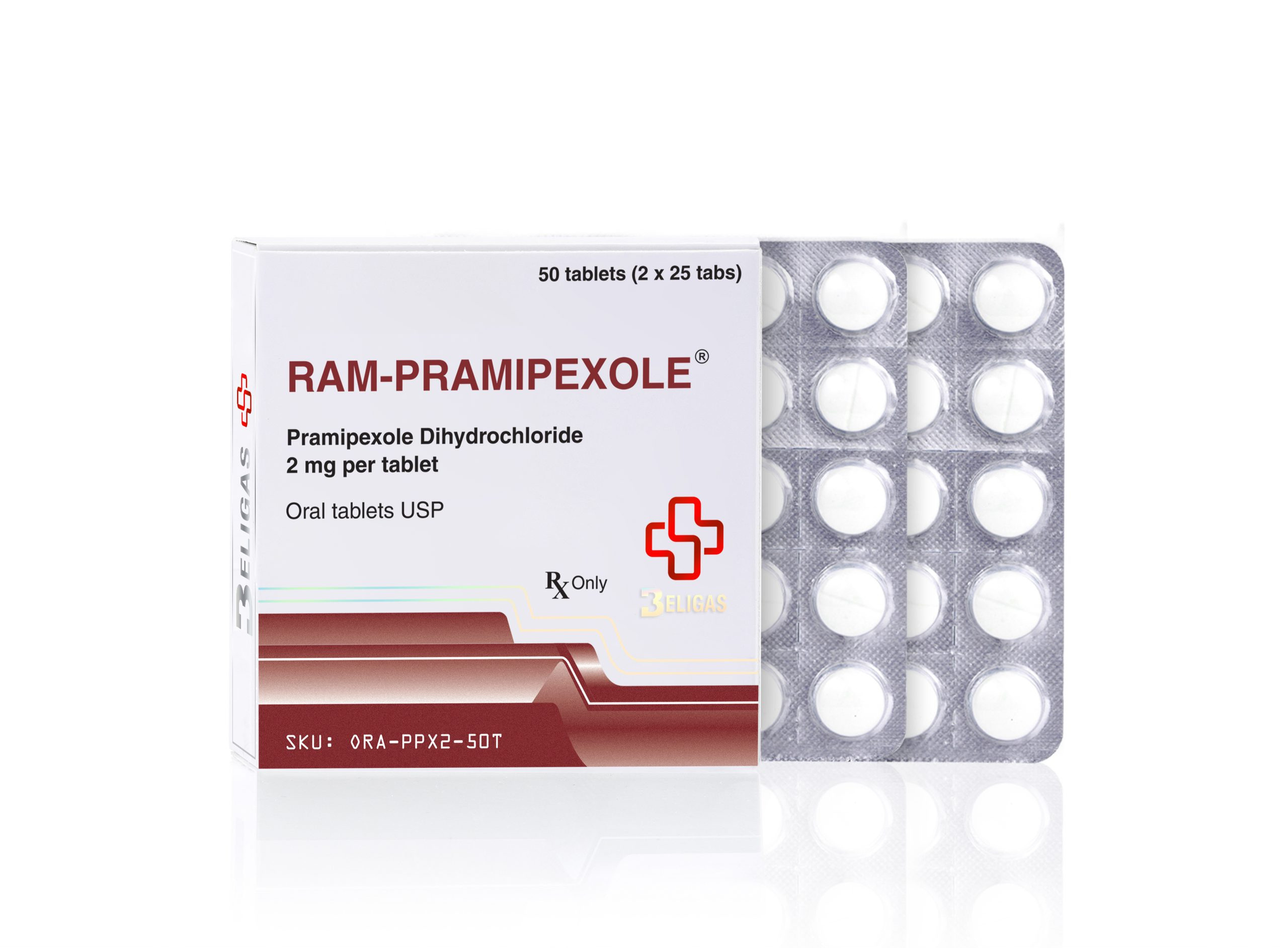 Beligas Pharma - Pramipexole  2mg 50 tabs